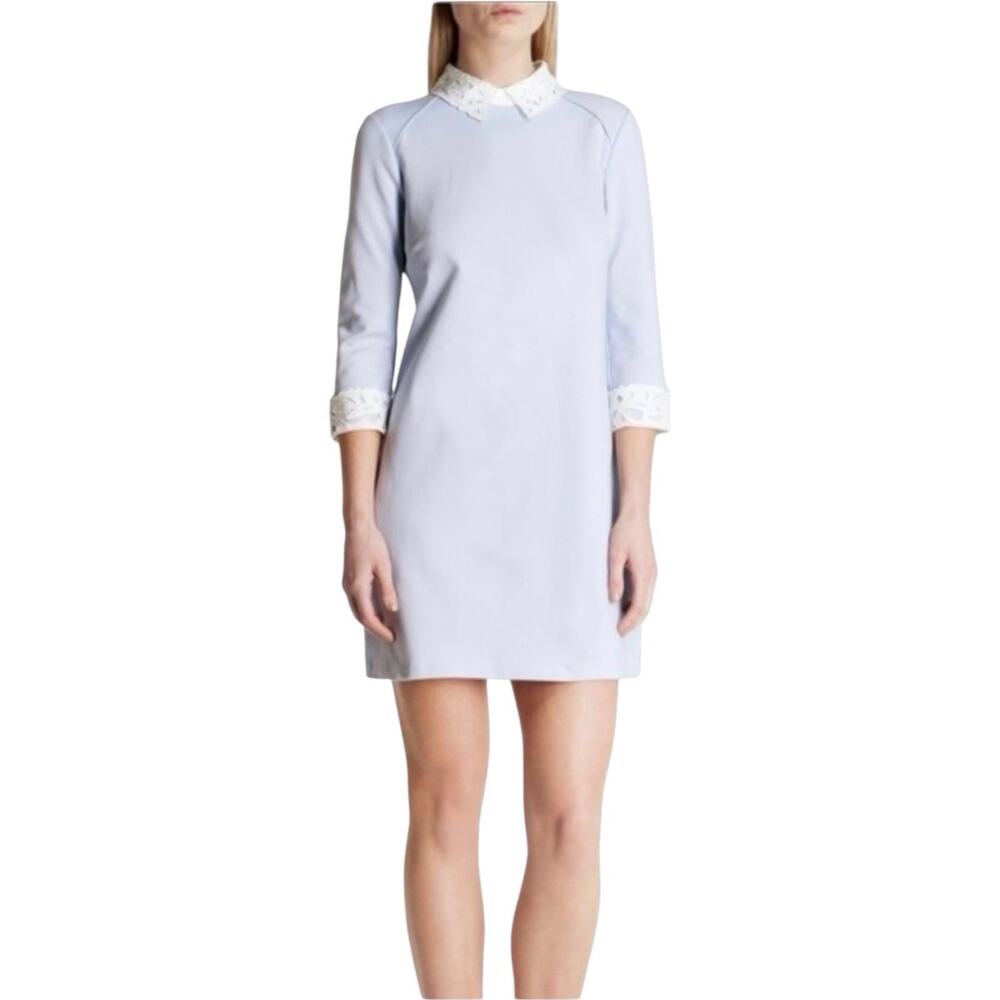 Ted Baker Women Light Blue Size 3 (8) Lace peter pan Collar Currie Dress